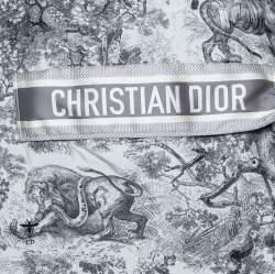 Dior Grey Printed Synthetic Hooded Oversized Anorak S