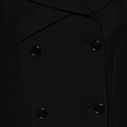 Pre Owned Christian Dior Black Wool Double Breasted Coat M