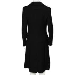 Pre Owned Christian Dior Black Wool Double Breasted Coat M
