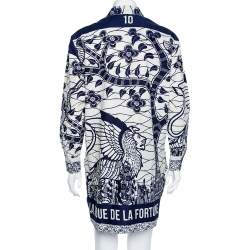 Pre Owned Dior Blue Printed Cotton La Roue De La Fortune Oversized Shirt S