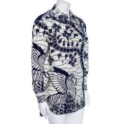Pre Owned Dior Blue Printed Cotton La Roue De La Fortune Oversized Shirt S