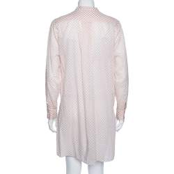 Pre Owned Dior Pink Polka Dotted Cotton Button Front Oversized Shirt S