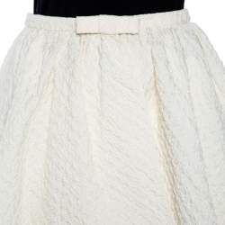 Pre Owned Dior Off-White Crinkled Front Open Maxi Skirt M
