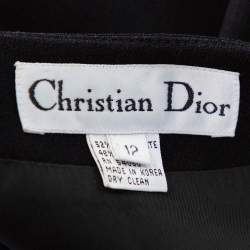 Dior Vintage Black Crepe Button Front Blazer Jacket L