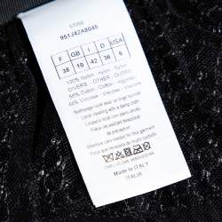 Christian Dior Black Synthetic Mesh Wrap Detail Midi Skirt M 