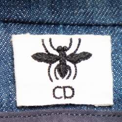 Pre Owned Dior Blue Denim & Embroidered Back Button Front Jacket S