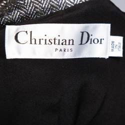 Christian Dior Metallic Lurex Herringbone Pattern Silk Double Breasted Blazer M