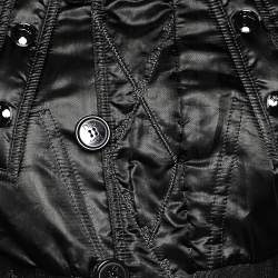 Pre Owned Dior Black Synthetic & Rabbit Fur Lined Corset Trimmed Jacket S