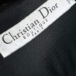 Pre Owned Dior Black Synthetic & Rabbit Fur Lined Corset Trimmed Jacket S