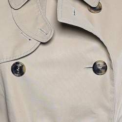 Christian Dior Beige Cotton Belted Double Breasted Trench Jacket S