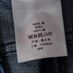 Dior Blue Patchwork Stitched Denim High Waisted Wide Leg Jeans L