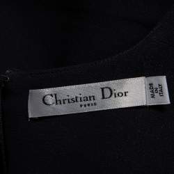 Dior Midnight Blue Silk Ruffled Hem Detailed Dress M