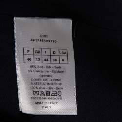 Dior Midnight Blue Silk Ruffled Hem Detailed Dress M