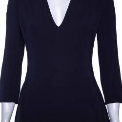 Dior Midnight Blue Silk Ruffled Hem Detailed Dress M