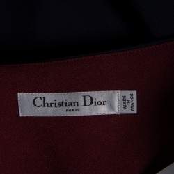 Dior Navy Blue Crepe Embroidered Embellished Midi Skirt M