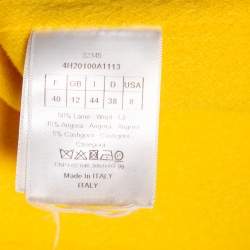 Dior Yellow Wool Double Breasted Sleeveless Oversized Coat M