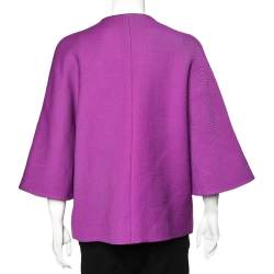 Christian Dior Purple Wool Bell Sleeve Button Front Jacket M