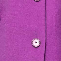 Christian Dior Purple Wool Bell Sleeve Button Front Jacket M