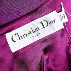 Christian Dior Purple Wool Bell Sleeve Button Front Jacket M