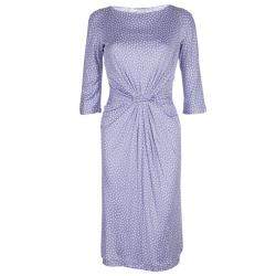 Pre Owned Dior Lavender Polka Dot Long Sleeve Dress M