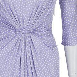 Pre Owned Dior Lavender Polka Dot Long Sleeve Dress M