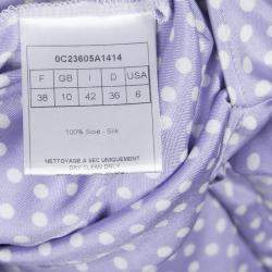 Pre Owned Dior Lavender Polka Dot Long Sleeve Dress M