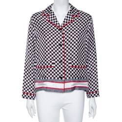 Pre Owned Dior Multicolored Printed Silk Pocketed Pajama Shirt S