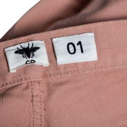 Pre Owned Dior Dusky Pink Denim Frayed Detail Jeans S 