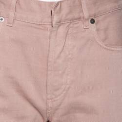 Pre Owned Dior Dusky Pink Denim Frayed Detail Jeans S 