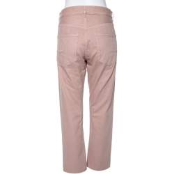 Pre Owned Dior Dusky Pink Denim Frayed Detail Jeans S 
