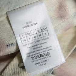 Pre Owned بنطلون جينز ديور دنيم متعدد الألوان بطبعة تاي داي بأرجل واسعة مقاس صغير - سمول