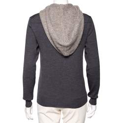 Dior Grey Wool & Alpaca Knit Hooded Sweater XS
