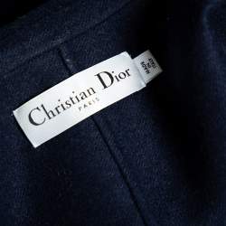 Dior Navy Blue Wool Double Breasted Flared Coat M
