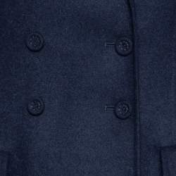 Dior Navy Blue Wool Double Breasted Flared Coat M
