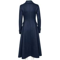 Dior Navy Blue Wool Double Breasted Flared Coat M