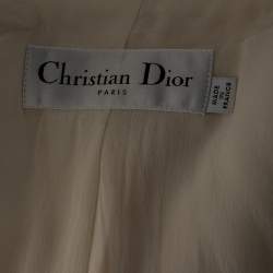 Pre Owned Dior Cream Wool Button Front Fitted Blazer M