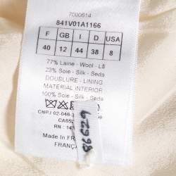 Pre Owned Dior Cream Wool Button Front Fitted Blazer M