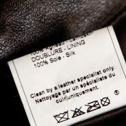 Dior Vintage Brown Leather Button Front Cropped Jacket L