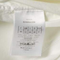 Dior Off White Cotton Pique Plastron Paneled Button Front Shirt M