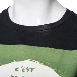 Dior Black Printed Cotton Short Sleeve T-Shirt M