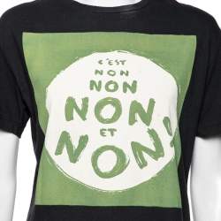 Dior Black Printed Cotton Short Sleeve T-Shirt M