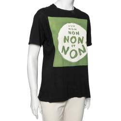Dior Black Printed Cotton Short Sleeve T-Shirt M