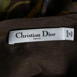 Pre Owned Dior Brown Printed Cotton Short Sleeve T-Shirt M