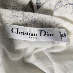 Pre Owned Dior Off White Diorodeo Jungle Print Cotton Linen T-Shirt L