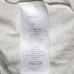 Pre Owned Dior Off White Diorodeo Jungle Print Cotton Linen T-Shirt L