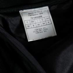 Dior Vintage Black Silk Draped Skirt S