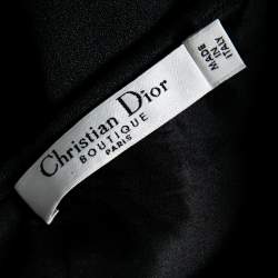 Dior Vintage Black Silk Draped Skirt S