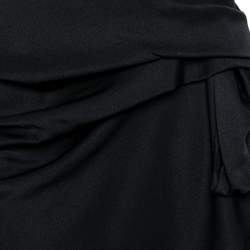 Dior Vintage Black Silk Draped Skirt S