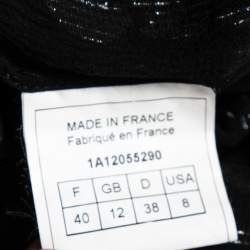 Pre Owned Christian Dior Vintage Black Devore Waist Tie Detail Button Front Shirt M