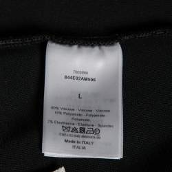 Christian Dior Black Logo Band Detail Knit Bralette Top L